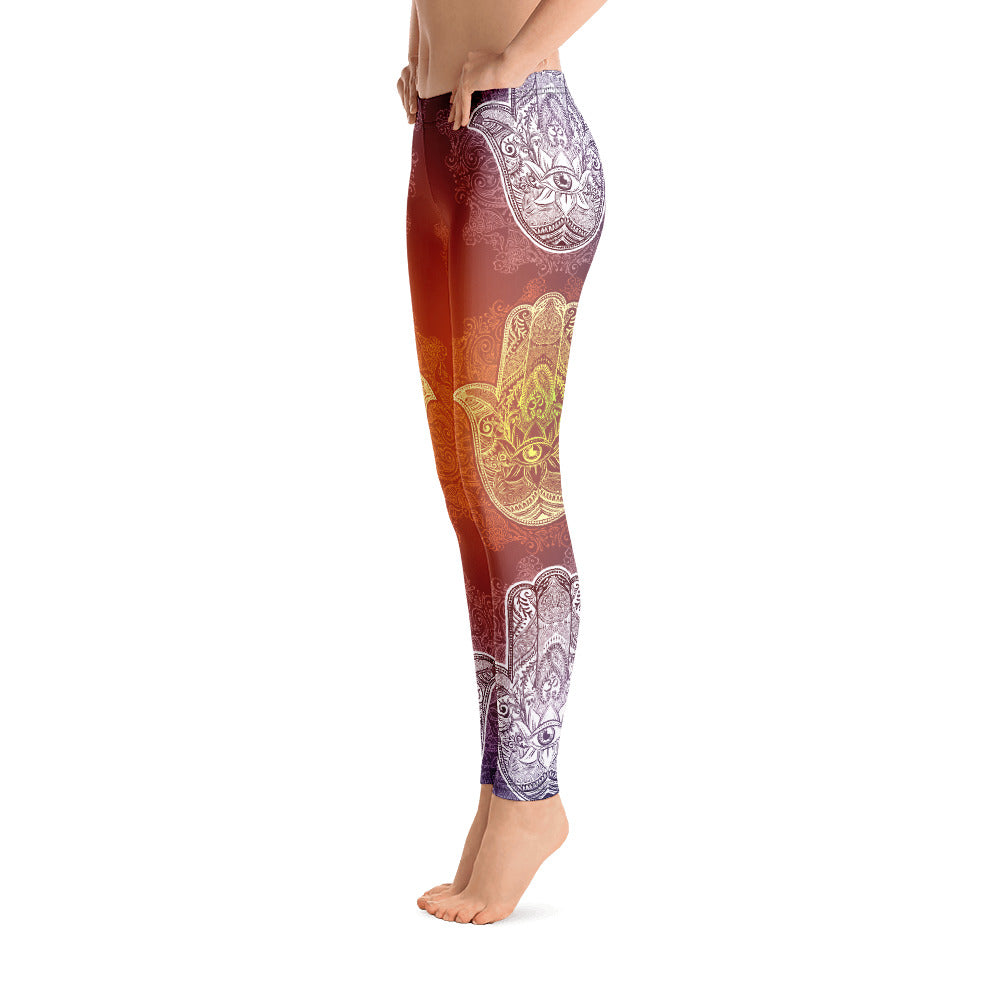 Leggings - Purple Hamsa