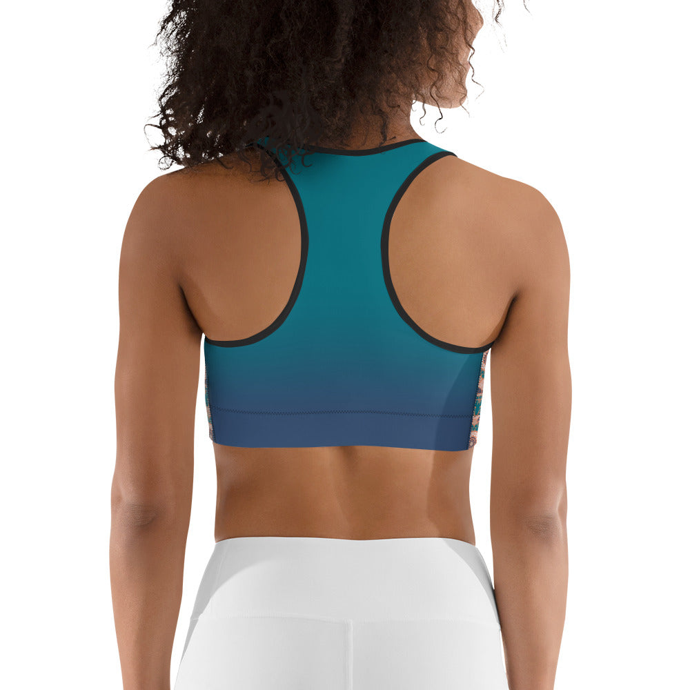 Sports Bra - Teal Mandala