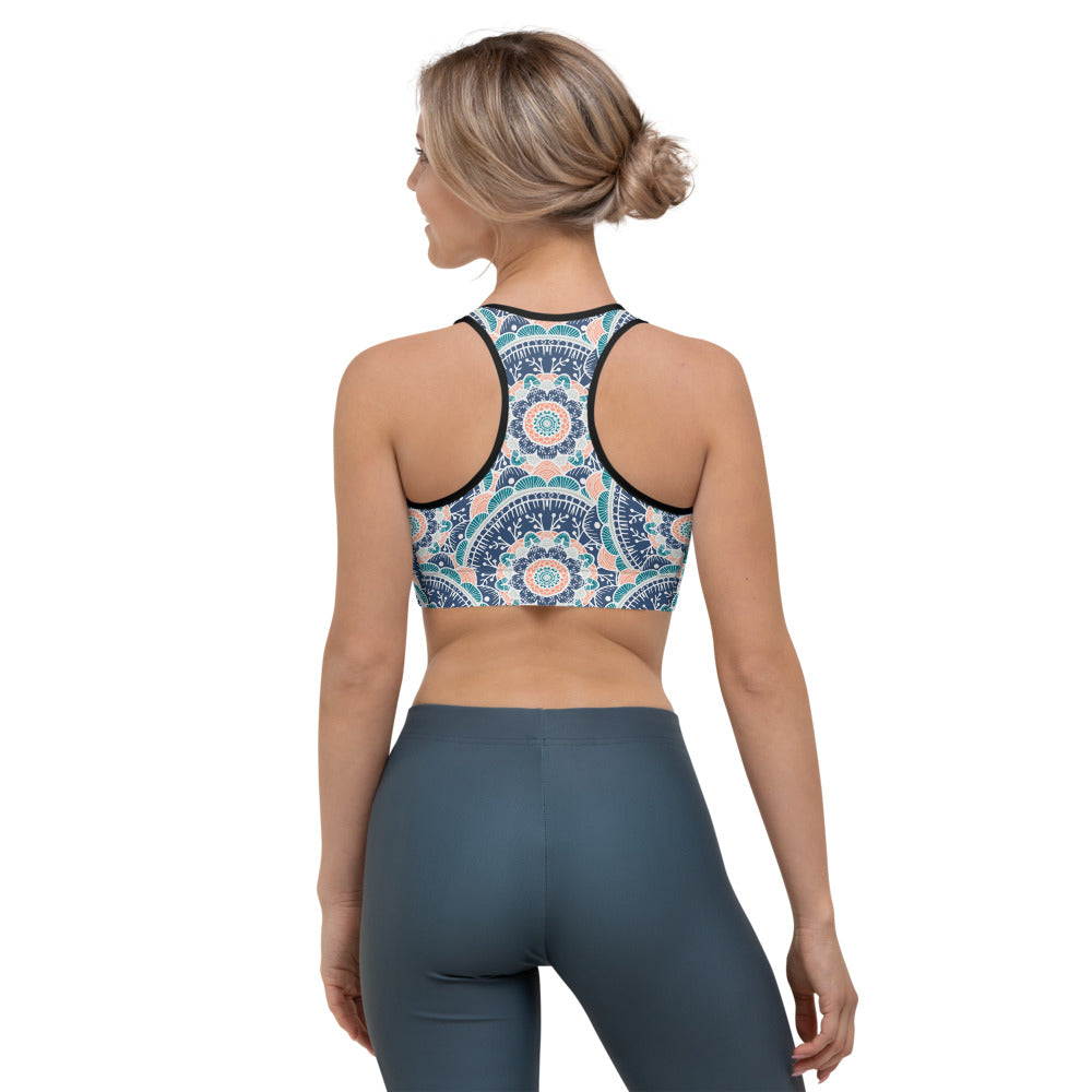 Sports Bra - Soft Blue Mandala
