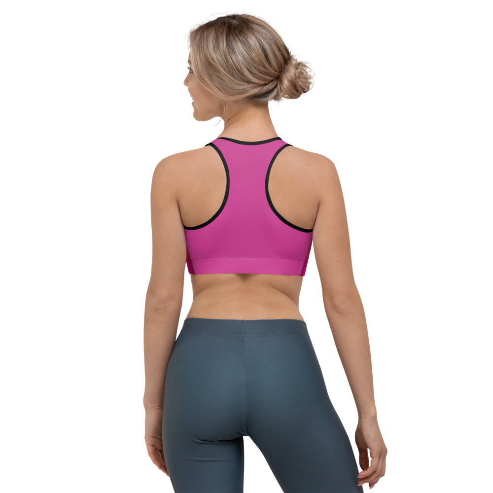 Sports Bra - Pink Zig Zag
