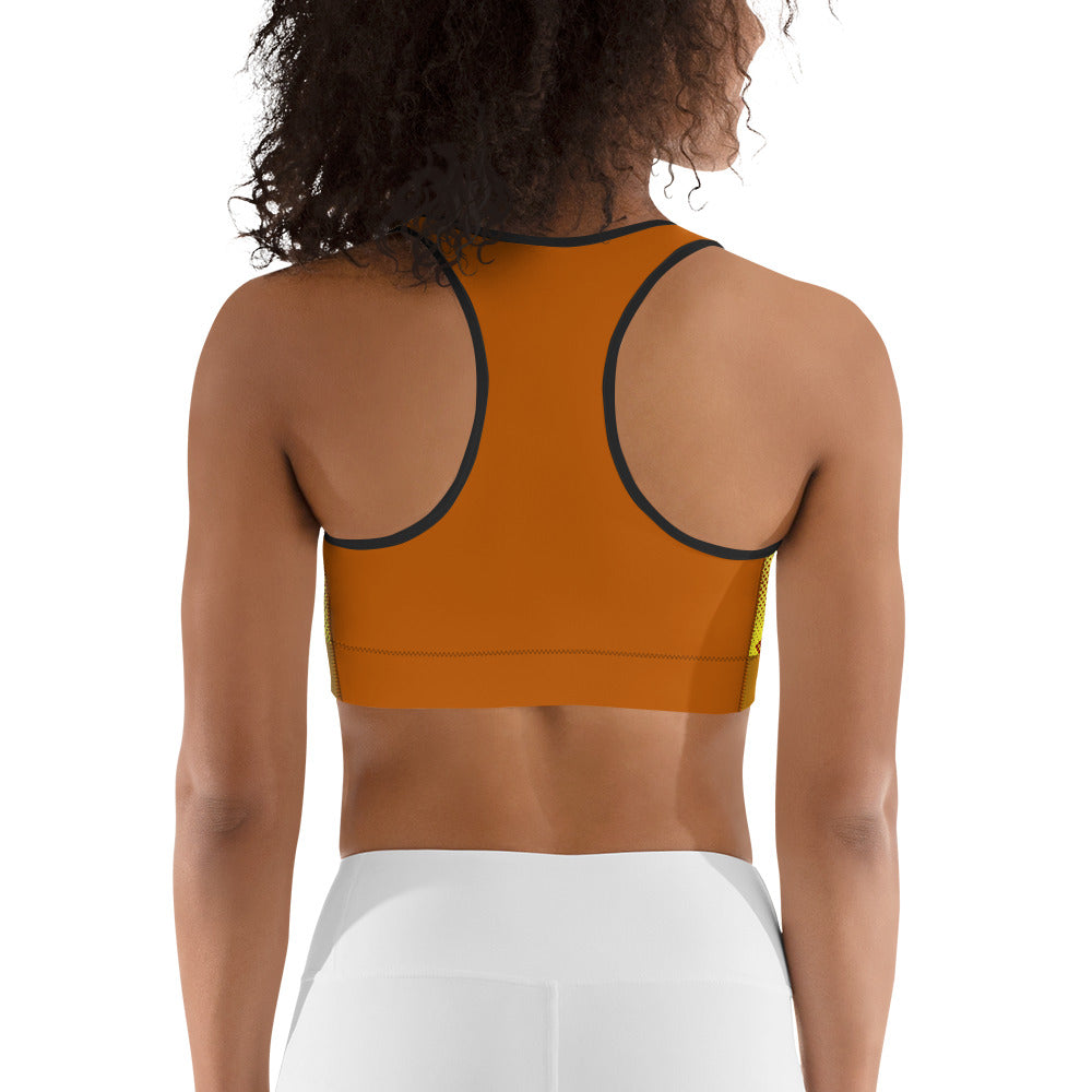 Sports Bra - Gold Zig Zag
