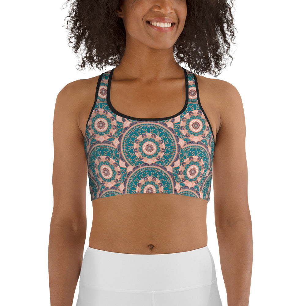 Sports Bra - Teal Mandala