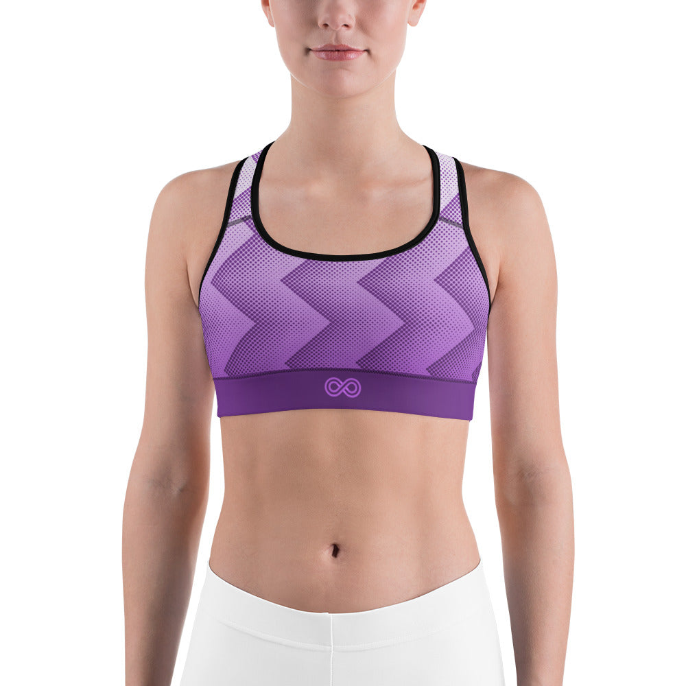 Sports Bra - Purple Zig Zag