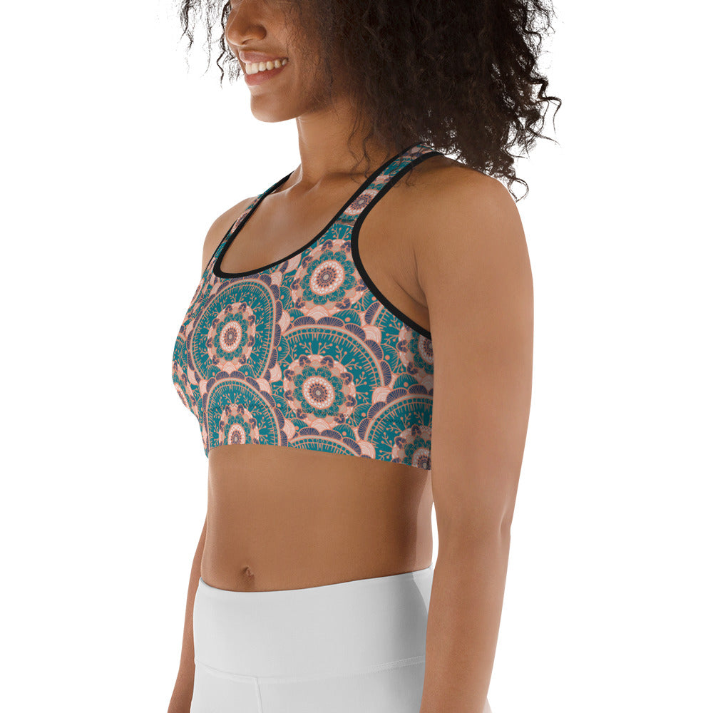 Sports Bra - Teal Mandala