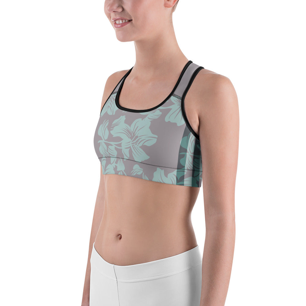 Sports Bra - Grey Flower
