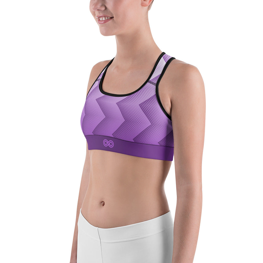 Sports Bra - Purple Zig Zag