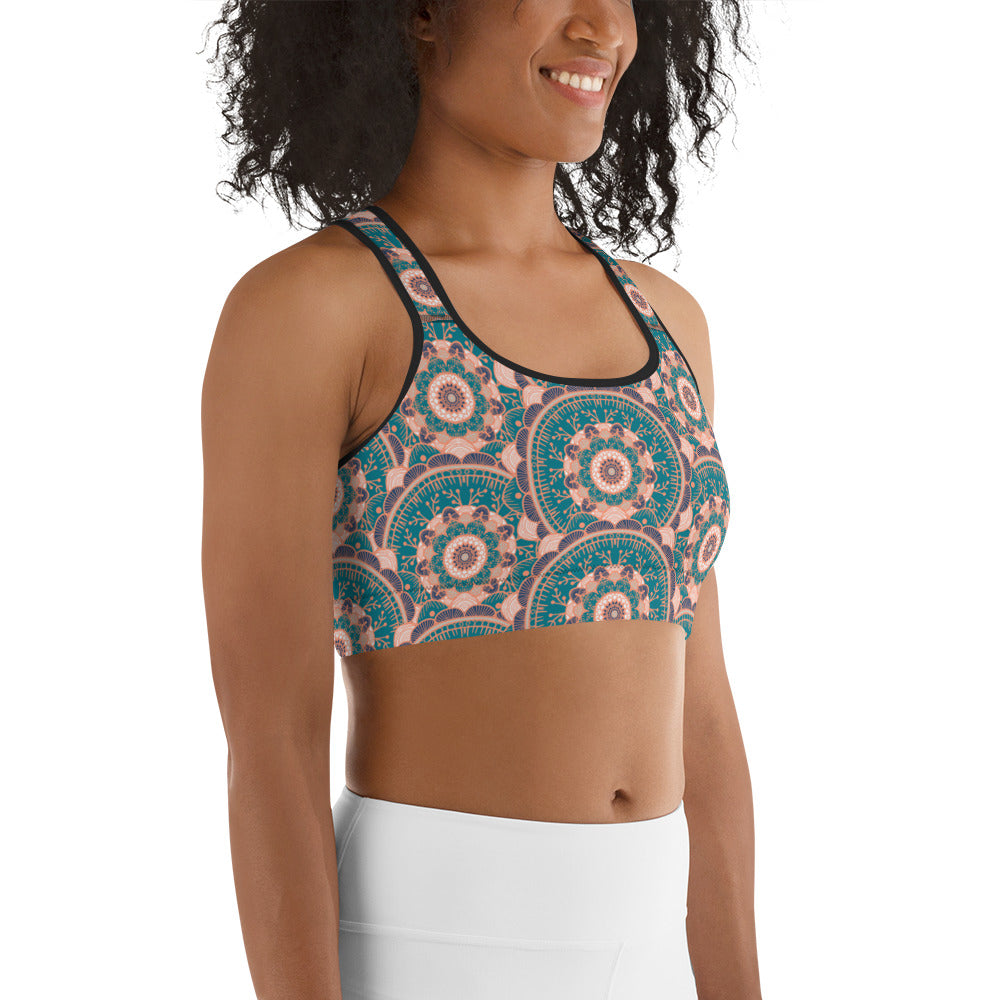 Sports Bra - Teal Mandala
