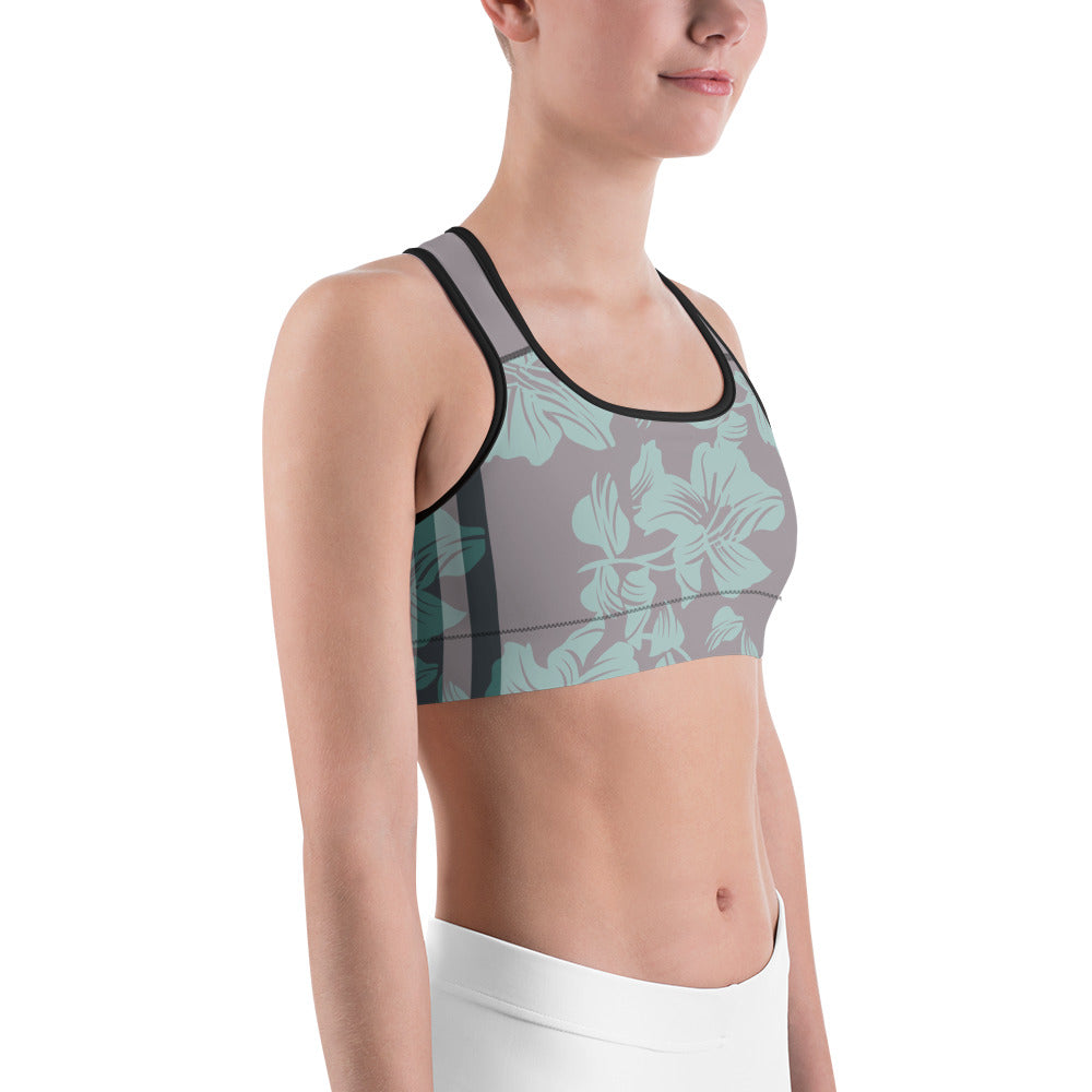 Sports Bra - Grey Flower