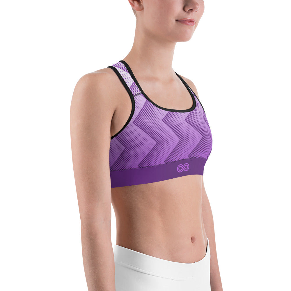 Sports Bra - Purple Zig Zag