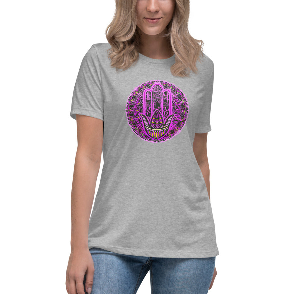 Women's Relaxed T-Shirt - Hamsa Mandala