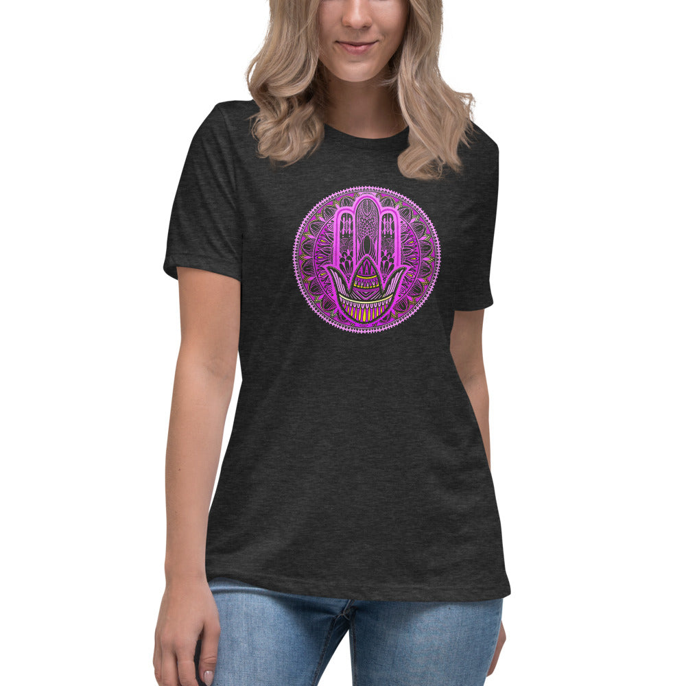 Women's Relaxed T-Shirt - Hamsa Mandala