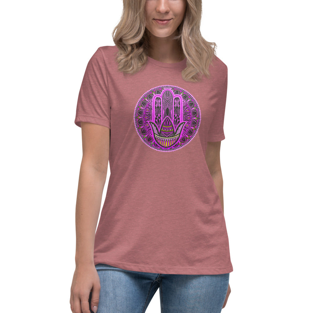 Women's Relaxed T-Shirt - Hamsa Mandala
